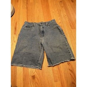 VTG Badge Mens Denim Shorts 34 Light Blue Jeans
